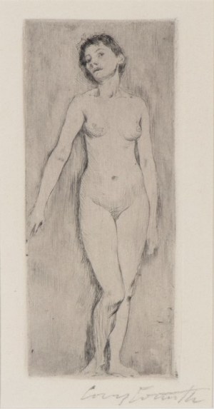 Lovis Corinth ( Tapiau 1858 - Zandvoort 1925 ), Standing female nude, 1896