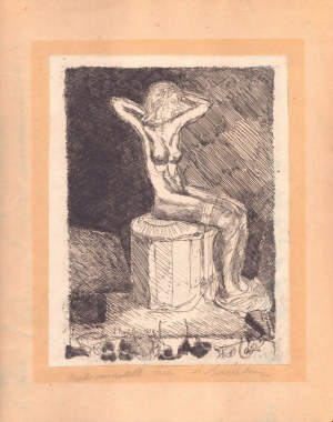 LUIGI BARTOLINI ( Cupramontana 1892 - Roma 1963 ), Modella con le viole ai piedi, 1936