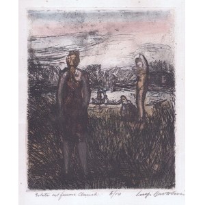 LUIGI BARTOLINI ( Cupramontana 1892 - Roma 1963 ), Anwesen im Chienti-Felsen