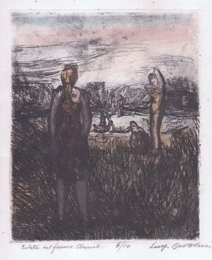 LUIGI BARTOLINI ( Cupramontana 1892 - Roma 1963 ), Estate nel fiume Chienti