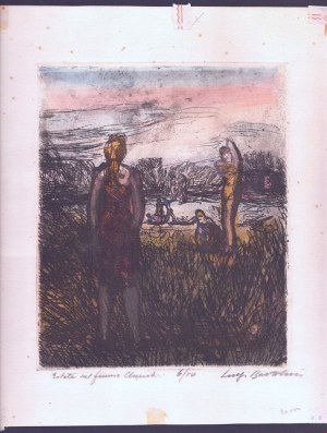 LUIGI BARTOLINI ( Cupramontana 1892 - Roma 1963 ), Estate nel fiume Chienti