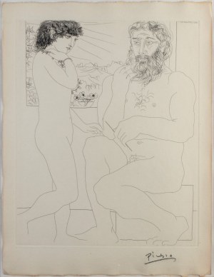 PABLO PICASSO ( Málaga 1881 - Mougins 1973 ), Sculpteur et Modèle debout, 1933 (1939)