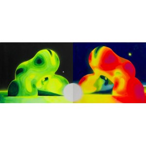 Pawel Wisniewski \ PONCHEE (b. 1992, Brodnica), Night world // Thermo world, diptych, 2026
