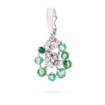 Pendant with diamonds and emeralds 2nd half of 20th century.