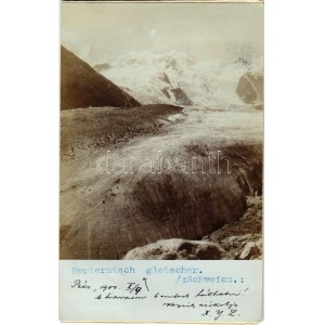 1900 Bernina Range, Morteratsch Gletscher / glacier. photo (glue marks)