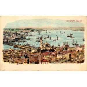 Constantinople, Istanbul; general view. Kunstanstalt Kosmos litho (tiny tears)