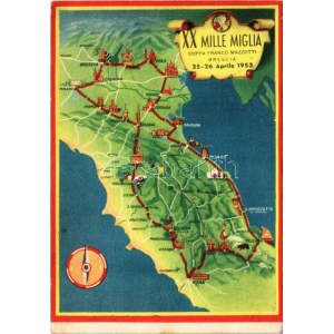 XX. Mille Miglia Coppa Franco Mazzotti Brescia 25-26 Aprile 1953 / 20th Mille Miglia. 1000-mile open...