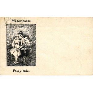 1930 Mesemondás. Magyar Cserkészleány Szövetség kiadása / Fairy-tale. Hungarian girl scout art postcard (fl...