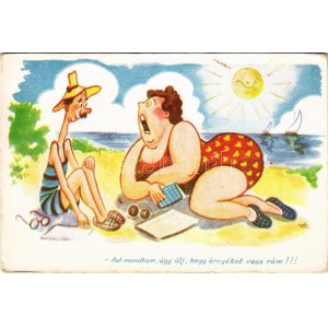'Azt mondtam, úgy ülj, hogy árnyékot vess rám!!!' / Hungarian fat lady humour at the beach (EB)