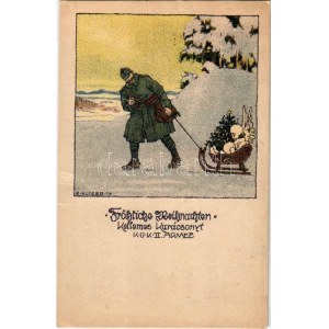 1917 Fröhliche Weihnachten K.u.K. II. Armee / Kellemes karácsonyt / WWI K.u.K...