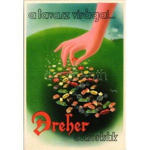 A tavasz virágai... Dreher cukorkák. Klösz György és fia / Hungarian sweets advertisement s...