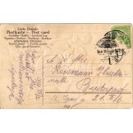 1914 Karácsonyi üdvözlet. Mikulás / Christmas greeting art postcard with Saint Nicholas, toys and children. Emb. litho ...