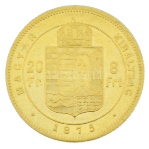 1875KB 8Ft/20Fr Au Ferenc József kapszulában (6,45g/0.900) T:AU,XF / Hungary 1875KB 8 Forint / 20 Francs Au ...