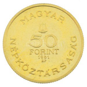 1961. 50Ft Au Bartók Béla kapszulában (3,86g/0.986) T:UNC / Hungary 1961. 50 Forint Au Béla Bartók in capsule (3...