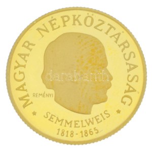 1968. 50Ft Au Semmelweis Ignác kapszulában (8,43g/0.900) T:UNC folt Hungary 1968. 50 Forint Au Ignác Semmelweis...