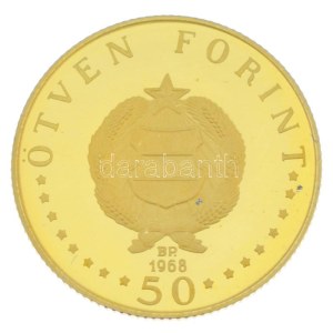 1968. 50Ft Au Semmelweis Ignác kapszulában (8,43g/0.900) T:UNC folt Hungary 1968. 50 Forint Au Ignác Semmelweis...