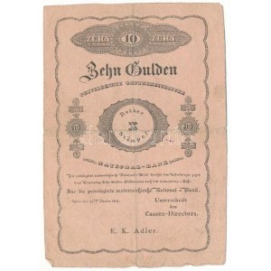 1825. 10G Formulare T:VG / Austrian Empire 1825. 10 Gulden Formulare C:VG Kodnar 65s, Adamo G63M
