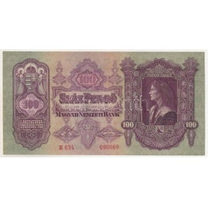 1930. 100P E 634 098869 T:UNC / Hungary 1930. 100 Pengő E 634 098869 C:UNC Adamo P17, Krause P...