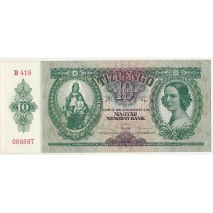 1936. 10P B 419 086887 T:UNC / Hungary 1936. 10 Pengő B 419 086887 C:UNC Adamo P9, Krause P#100
