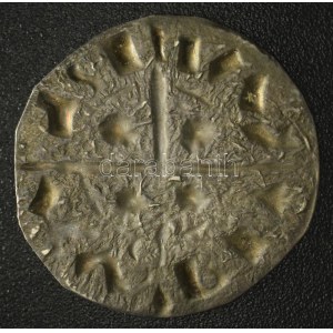 1077-1095. Denár Ag I. László az érme hátoldalán az előlapi veret negatívja látszik (0,70g) T:XF patina Hungary 1077...