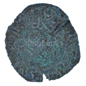 1453-1457. Denár Ag I. Mátyás (0,34g) T:VF patina, kitörés Hungary 1453-1457. Denar Ag Matthias I (0,34g) C...