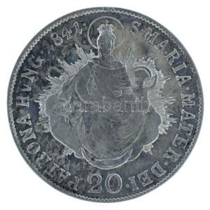1841B 20kr Ag V. Ferdinánd kapszulában T:VF patina Hungary 1841B 20 Kreuzer Ag Ferdinand V in capsule C...