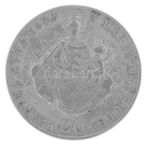 1842B 20kr Ag V. Ferdinánd kapszulában T:VF patina Hungary 1842B 20 Kreuzer Ag Ferdinand V in capsule C...