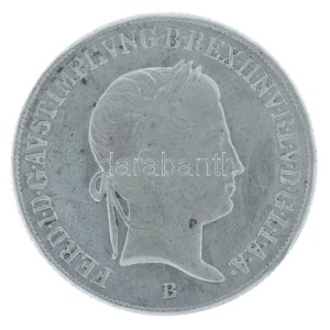 1847B 20kr Ag V. Ferdinánd kapszulában T:XF kis karc Hungary 1847B 20 Kreuzer Ag Ferdinand V in capsule C...