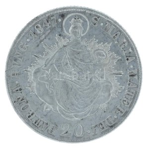 1847B 20kr Ag V. Ferdinánd kapszulában T:XF kis karc Hungary 1847B 20 Kreuzer Ag Ferdinand V in capsule C...