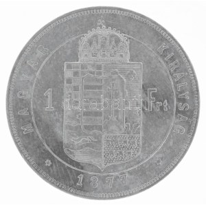 1877KB 1Ft Ag Ferenc József / Középcímer Körmöcbánya kapszulában T:AU kis patina Hungary 1877KB 1 Forint Ag ...