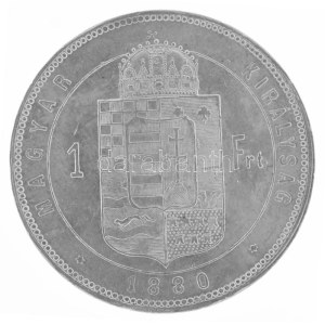 1880KB 1Ft Ag Ferenc József / Középcímer Körmöcbánya kapszulában T:AU Hungary 1880KB 1 Forint Ag Franz Joseph...