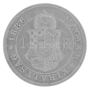 1886KB 1Ft Ag Ferenc József / Barokk címer Körmöcbánya kapszulában T:AU,XF Hungary 1886KB 1 Forint Ag Franz Joseph ...