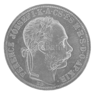 1887KB 1Ft Ag Ferenc József / Barokk címer Körmöcbánya kapszulában T:AU kis patina Hungary 1887KB 1 Forint Ag ...