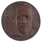 Ács József (1931-) DN "Dr. Jendrassik Ernő 1858-1921" egyoldalas öntött bronz emlékplakett (82mm) T:AU Hungary ND "Dr...