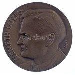 Ács József (1931-) DN "Németh László" egyoldalas öntött bronz emlékérem (82mm) T:AU hátoldalon furat Hungary ND ...