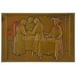 Berán Lajos (1882-1943) 1908. "Dr. Rosenák Miksa - Dr. Paunz Sándor - Dr. Hültl Hümér" kétoldalas bronz emlékplakett ...