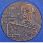 Kiss László (1949-) 1996. "150 éves a Pándy Kálmán Megyei Kórház - Gyula 1996" egyoldalas, öntött bronz plakett...