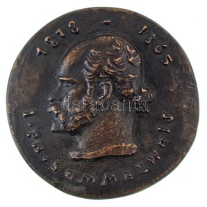 Madarassy Walter (1909-1994) 1968. Semmelweis kétoldalas bronz emlékérem (~75mm) T:XF