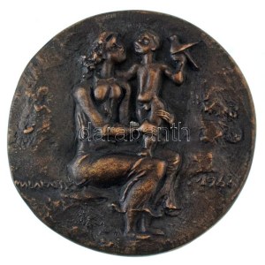 Madarassy Walter (1909-1994) 1968. Semmelweis kétoldalas bronz emlékérem (~75mm) T:XF