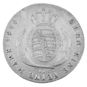 Német Államok / Szászország 1816IGS Tallér Ag I. Frigyes Ágost (28,01g) T:VF karc, ph, lapkahiba German States ...