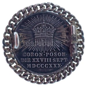 Habsburg Birodalom 1830. I. (II.) Ferenc és V. Ferdinánd - V. Ferdinánd pozsonyi koronázása Ag zseton. ...