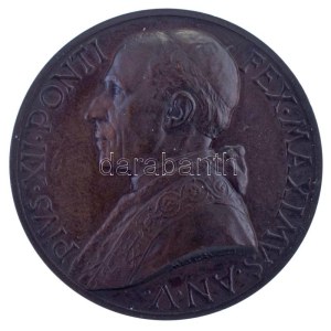 Vatikán 1943. XII. Pius pápa kétoldalas bronz emlékérem. Szign.: Aurelio Mistruzzi. PIVS XII PONTI-FEX MAXIMVS AN V ...