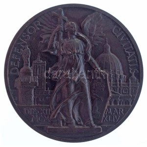 Vatikán 1944. XII. Pius pápa kétoldalas bronz emlékérem. Szign.: Aurelio Mistruzzi. ...