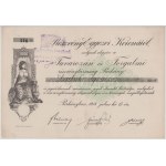 1918. Párkány "Fuvarozási és Forgalmi részvénytársaság" részvénye 1000K-ról, szárazpecséttel, csehszlovák bélyeggel...