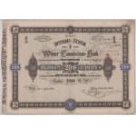 Ausztria / Bécs 1871. "Wiener Commisions-Bank" részvény 200G-ről, szelvényekkel, felülbélyegzésekkel, szárazpecséttel T...