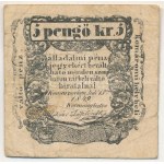 1849. Komárom 5kr 3mm-es betűk T:F fo. Hungary / Komárom 1849. 5 Krajczár 3mm wide letters C:F spotted Adamo KOM-3...