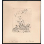 Oskar Laske (1874-1951): Tea (Tee). Rézkarc, papír, jelzett, 10x7,5 cm