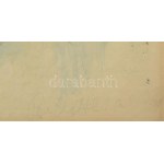 Perlrott-Csaba Vilmos (1880-1955): Három angyal. Színezett litográfia, papír, jelezve jobbra lent...