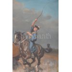 Viski János (1891-1987): Csikós lovakkal. Olaj, vászon, jelezve jobbra lent: Viski J. Dekoratív fakeretben, 60x80 cm. ...