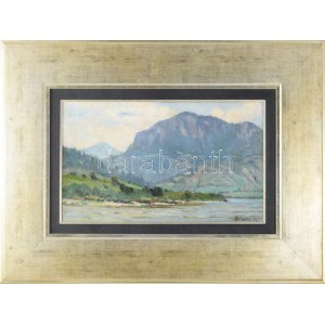 Bosznay István (1868-1944): Fenyőháza (Lubochna, Felvidék, Tátra), 1912. Olaj, karton, jelezve jobbra lent...